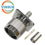 11111416 -- RF CONNECTOR - 50 OHMS , N MALE , STRAIGHT , 4 HOLE FLANGE , CRIMP TYPE , LMR-240 CABLE