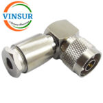 11112026 -- RF CONNECTOR - 50OHMS , N MALE , RIGHT ANGLE , CLAMP TYPE , LMR-240 CABLE