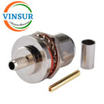 11121215-- RF CONNECTOR - 50OHMS ,  N FEMALE , STRAIGHT , BULK HEAD , CRIMP TYPE , RG58, RG142, LMR195 CABLE - Image 2