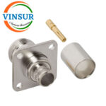 11121417 -- RF CONNECTOR - 50OHMS ,  N FEMALE , STRAIGHT, 4HOLE FLANG , CRIMP TYPE , LMR-400  CABLE