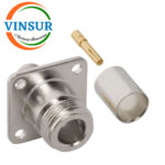 11121417 -- RF CONNECTOR - 50OHMS ,  N FEMALE , STRAIGHT, 4HOLE FLANG , CRIMP TYPE , LMR-400  CABLE - Image 2