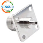 1112143C -- RF CONNECTOR - 50OHMS , N FEMALE , STRAIGHT ,4-HOLE FLANGE, SOLDER TYPE , RG405 CABLE