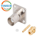 1132143C -- RF CONNECTOR  50OHMS , BNC FEMALE , STRAIGHT , 4 HOLE FLANGE , SOLDER TYPE , RG405 (0.086 INCH)  CABLE - Image 2