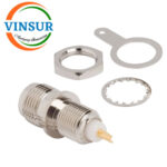 112211I0 -- RF CONNECTOR - 50 OHMS , TNC FEMALE , STRAIGHT , BULK HEAD FRONTMOUNT , PCB-SOLDER CUP