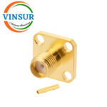 1152143C -- RF CONNECTOR - 50 OHMS , SMA FEMALE , STRAIGHT , 4 HOLE, SOLDER TYPE , RG405 (0.086 INCH)CABLE - Image 2