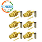 11921214 -- RF CONNECTOR - 50 OHMS , RP SMA FEMALE , STRAIGHT, BULK HEAD REAR MOUNT , CRIMP TYPE , RG316, RG174, RG188, LMR100 CABLE - Image 3
