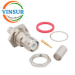 11A21216 -- RF CONNECTOR - 50 OHMS , RP TNC FEMALE , STRAIGHT , BULKHEAD , CRIMP TYPE , LMR-240 CABLE