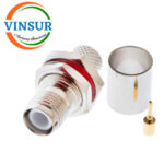 11A21217 -- RF CONNECTOR - 50 OHMS , RP TNC FEMALE , STRAIGHT , BULKHEAD, CRIMP TYPE , LMR-400 CABLE