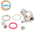 11A22215 -- RF CONNECTOR - 50 OHMS , RP TNC FEMALE , RIGHT ANGLE BULK HEAD, CRIMP TYPE , RG58 CABLE - Image 2