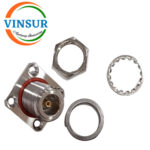 VSW-111114A -- RF CONNECTOR - 50OHMS ,N FEMALE,ST ,4-HOLE FLANGE 5MM EXTENDED TEFLON PCB MOUNT