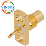 11F213I0 -- RF CONNECTOR - 50 OHMS , SMC FEMALE , STRAIGHT , 2 HOLE FLANGE , SOLDER CUP