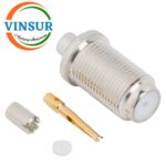 VSW-12B2121C -- RF CONNECTOR - 75-OHMS ,FTYPE FEMALE , STRAIGHT , BULKHEAD REAR MOUNT , SCRIMP TYPE , RG405 (0.086 INCH)CABLE