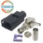 VSW-FAKRA-FRA-316A -- RF CONNECTOR - 50 OHMS FAKRA SMB FEMALE RIGHT ANGLE CRIMP TYPE FOR RG 316 CABLE(Black)