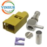 VSW-FAKRA-FRA-316K -- RF CONNECTOR - 50 OHMS FAKRA SMB FEMALE RIGHT ANGLE CRIMP TYPE FOR RG 316 CABLE(Curry) - Image 2
