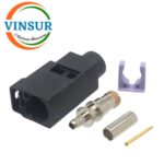 VSW-FAKRA-FS-316A -- RF CONNECTOR - 50 OHMS FAKRA SMB FEMALE STRAIGHT CRIMP TYPE FOR RG 316 CABLE(Black)