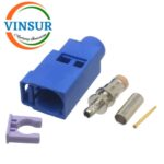 VSW-FAKRA-FS-316C -- RF CONNECTOR - 50 OHMS FAKRA SMB FEMALE STRAIGHT CRIMP TYPE FOR RG 316 CABLE(Blue)