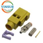 VSW-FAKRA-FS-316K -- RF CONNECTOR - 50 OHMS FAKRA SMB FEMALE STRAIGHT CRIMP TYPE FOR RG 316 CABLE(Curry) - Image 2