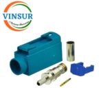 VSW-FAKRA-FS-316Z -- RF CONNECTOR - 50 OHMS FAKRA SMB FEMALE STRAIGHT CRIMP TYPE FOR RG 316 CABLE(Water Blue) - Image 2