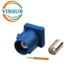 VSW-FAKRA-MS-316C -- RF CONNECTOR - 50 OHMS FAKRA SMB MALE STRAIGHT CRIMP TYPE FOR RG 316 CABLE(Blue)