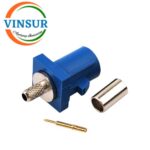 VSW-FAKRA-MS-316C -- RF CONNECTOR - 50 OHMS FAKRA SMB MALE STRAIGHT CRIMP TYPE FOR RG 316 CABLE(Blue) - Image 2