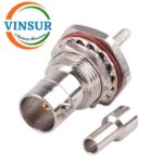 12321214 -- RF CONNECTOR - 75 OHMS , BNC FEMALE , STRAIGHT , BULKHEAD REAR MOUNT , CRIMP TYPE , RG316174 CABLE