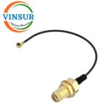 VSW-61422NE45N2AQ -- RP SMA FEMALE STRAIGHT BULKHEAD TO MH4 1.13MM CABLE ASSEMBLY