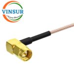 VSW-61D404304-6E -- RF CABLE ASSEMBLY - 50 OHM , U.FL FEMALE, RIGHT ANGLE TO SMA MALE, RIGHT ANGLE  FOR RG178 CABLE OF LENGTH 6 INCH - Image 2
