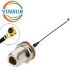 VSW250189-CA -- N-TYPE FEMALE BULKHEAD STRAIGHT  TO UMCC MALE RIGHT ANGLE FOR UFL(1.13) CABLE ASSEMBLY 350mm