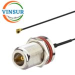 VSW250189-CA -- N-TYPE FEMALE BULKHEAD STRAIGHT  TO UMCC MALE RIGHT ANGLE FOR UFL(1.13) CABLE ASSEMBLY 350mm - Image 2