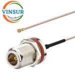 VSW250190-CA -- N-TYPE FEMALE BULKHEAD STRAIGHT  TO UMCC MALE RIGHT ANGLE FOR RG178 CABLE ASSEMBLY 350mm - Image 2