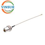 VSW250190-CA -- N-TYPE FEMALE BULKHEAD STRAIGHT  TO UMCC MALE RIGHT ANGLE FOR RG178 CABLE ASSEMBLY 350mm